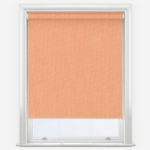 Beige roller blind on white window frame