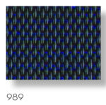 Abstract pattern in blue and green with number 989 below.