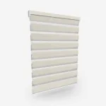 Modern white window blinds isolated on white background