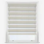 Modern white zebra blinds on window