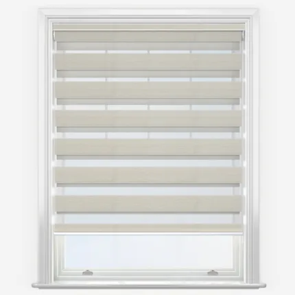 Modern white zebra blinds on window