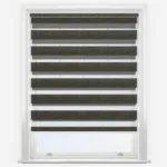 Modern zebra blind in white window frame