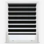 Modern black and white window blinds isolated on white