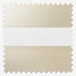 Beige fabric swatches with serrated edges isolated on white.