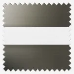 Gray fabric swatches with zigzag edges and white stripe.