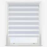 Modern white zebra blind on window