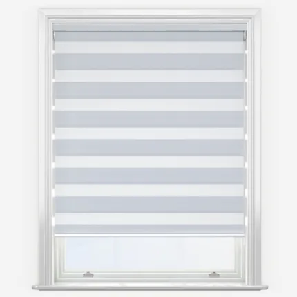 Modern white zebra blind on window