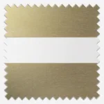 Gold fabric swatches with zigzag edges on white background.