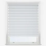 White window with closed venetian blinds