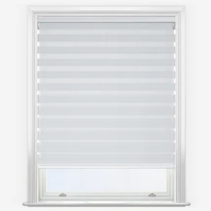 White window with closed venetian blinds