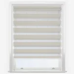 Modern white zebra blind on window.