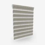 Modern white louvred blinds isolated on white background.