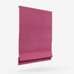 Pink fabric window blind isolated on white background