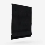 Black roller blind in a white background.