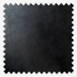 Black textured fabric swatch with zigzag edges.