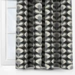 Geometric patterned curtains in a stylish modern room