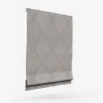 Grey damask pattern roller blind on white background