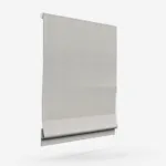 Grey fabric window roman blind on white background