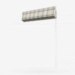Plaid patterned roller blind on white background