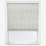 Vertical blinds on modern white window frame.