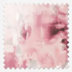 Abstract pink watercolor textile art with serrated edges.