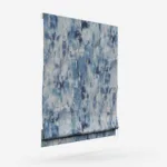 Blue abstract patterned window blind