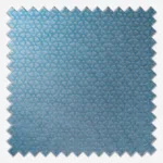 Textured blue fabric swatch with zigzag edges.