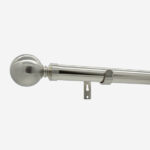 Stainless steel curtain rod with spherical finial and bracket