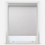 White roller blind on window with frosted glass